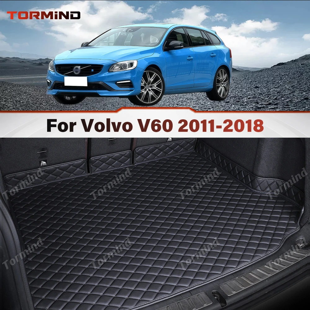 Tormind Cargo Mat For Volvo V60 2011-2018 17 16 15 3D Car Trunk Mat Carpet Waterproof All Weather Protection Accessories