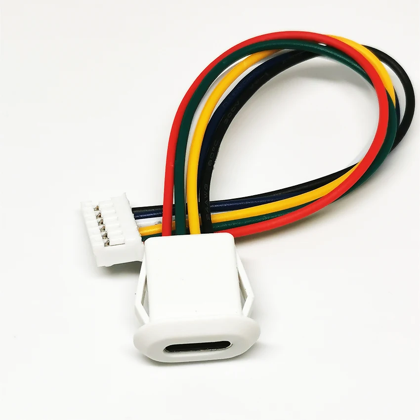 1-10 قطعة USB مقاوم للماء نوع-C موصل أنثى مع بطاقة مشبك 3A عالية الحالي شحن سريع جاك ميناء USB-C شاحن التوصيل المقبس