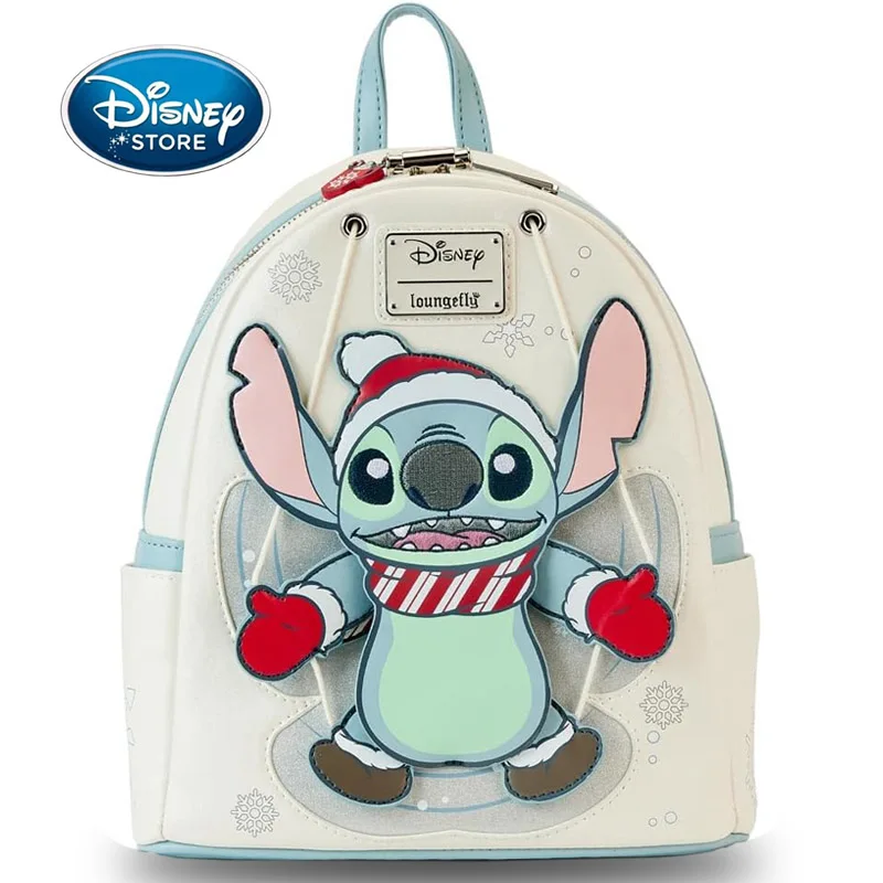 Disney Stitch Holiday Snow Angel Glitter Mini Backpack Christmas Lilo & Stitch Cosplay Bag Girl Birthday Gift