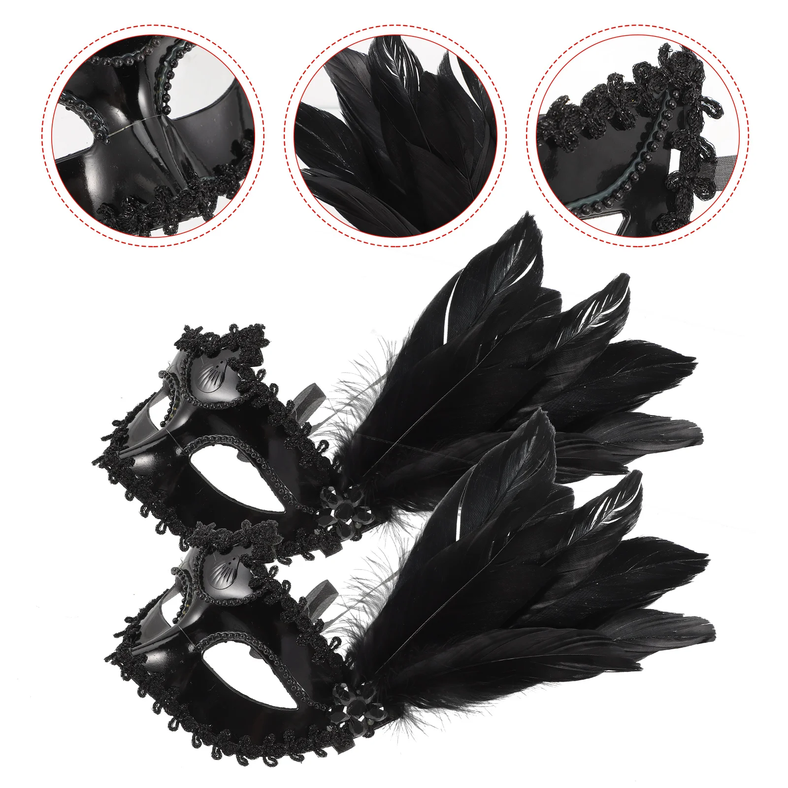 

2 Pcs Decorative Mask Party Masquerade Masks for Women Costume Carnival Cosplay