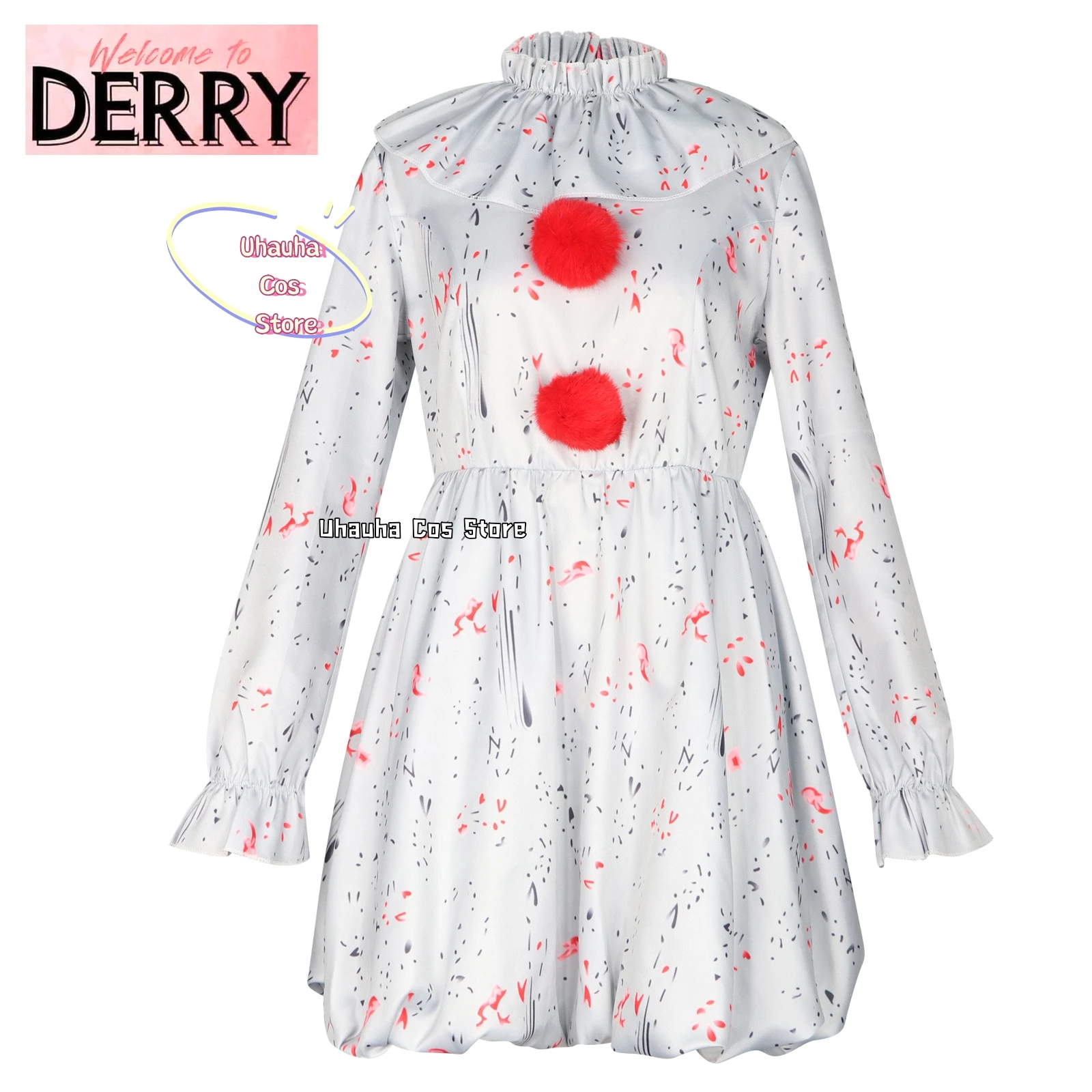 Clown Kids Cosplay Pennywise Costume Halloween Stage Horror Costume Role Playing Party Women Dress Gift