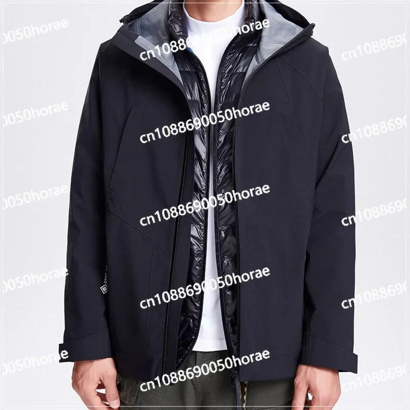 Autumn and Winter New Down Three-in-one Jacket Liner Removable Windproof Waterproof Mountaineering Ski Jacket Men