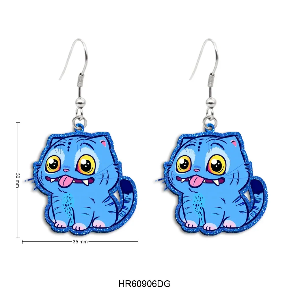 

Hook Dangle Earrings Kpop Hunte Group Blue Chunky Glitter Acrylic For Women Children Party Holiday Jewelry Decoration