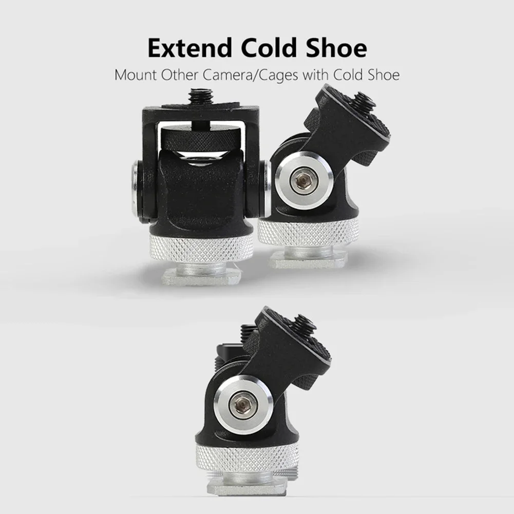 Aluminium Alloy Mini Ball Head Tripod Mount 180 Degree Rotating Photographic Camera Head Mount Base Adapter For DSLR Camera