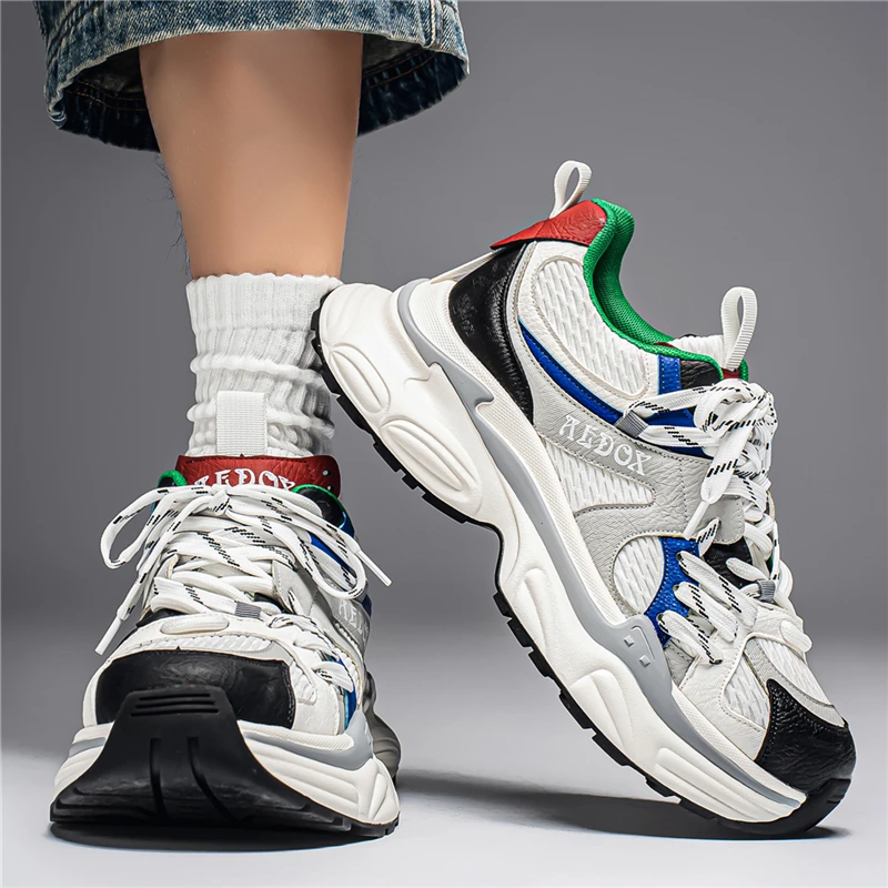 Breathable Lightweight PU Men Running Shoes Non-Slip Cushioning Athletic Sneakers for Marathon Jogging Outdoor Sports