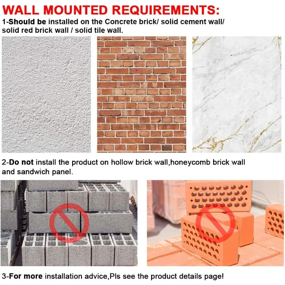 قضيب سحب مثبت على الحائط - تصميم ثابت بـ 6 فتحات للاستخدام الداخلي والخارجي، أقصى وزن 440 رطلاً #3