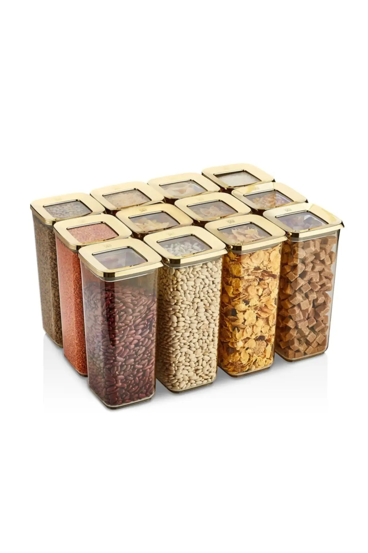 

DOLBOVI 12li 1700ml vacuum copper square storage container, 12li Erzak pulses container