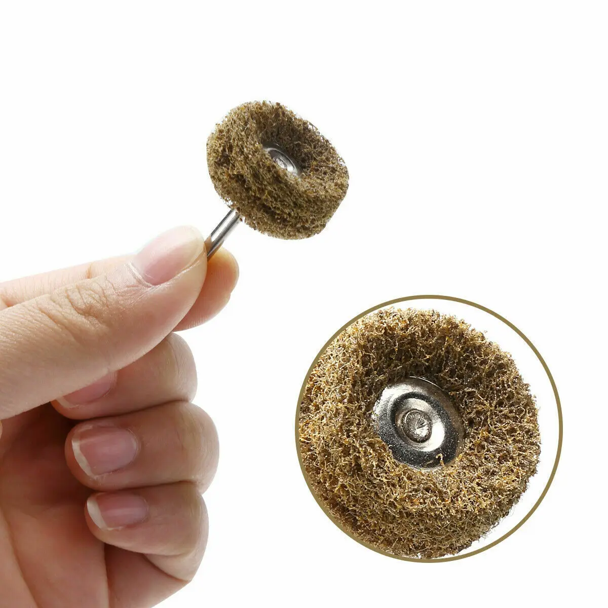1 Inch Wool Felt Grinding Sanding Head Abrasive Buffing Wheel 3mm Shank Cotton Thread Polishing Mini Brush for Dremel Dril