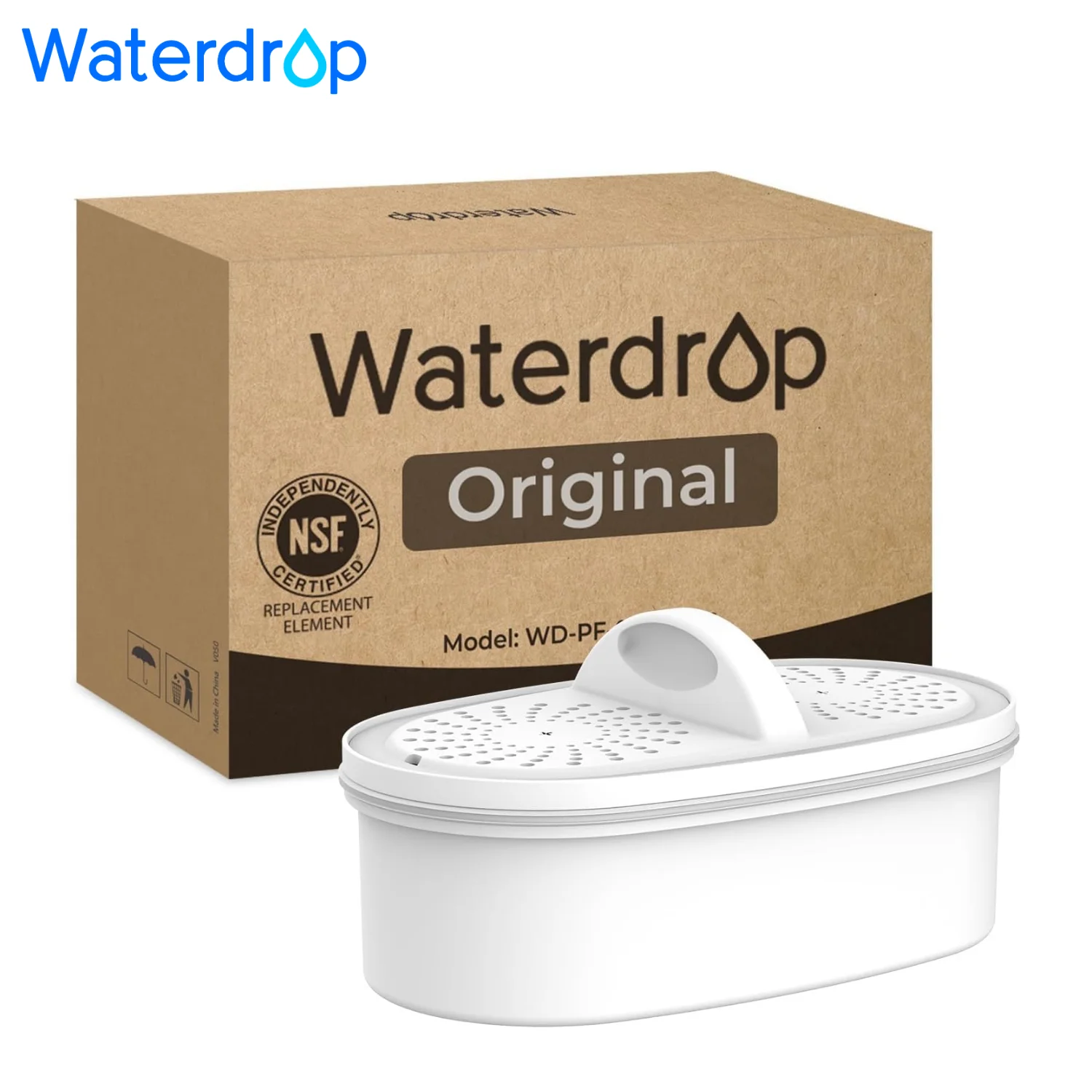 [Genuine] Waterdrop PF-01A Water Filter Replacement for Waterdrop Pitchers | NSF Certified, Reduces Lead, PFAS, PFOA/PFOS, Chlorine, Last Up to 3 Months or 200 Gallons