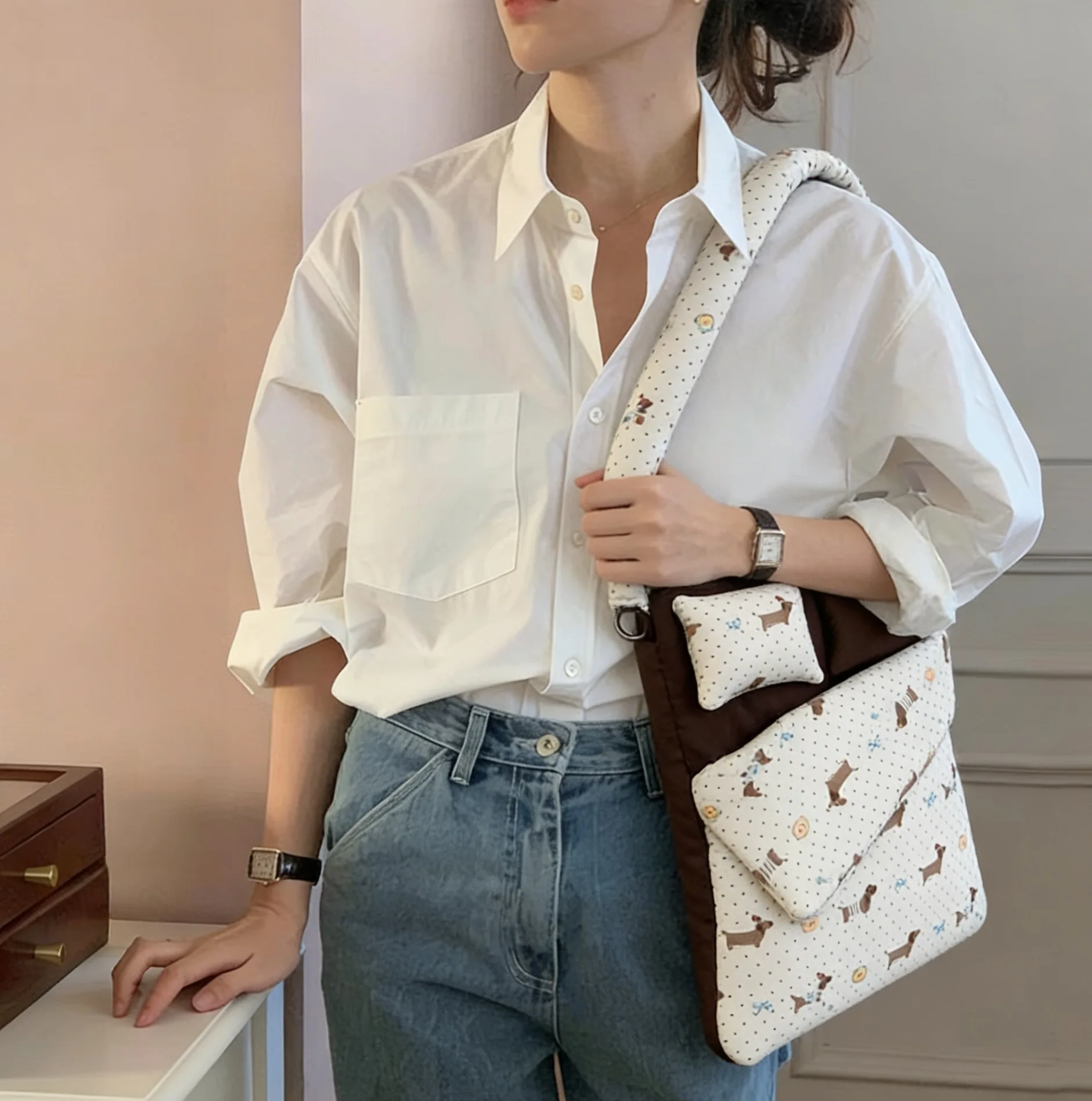 

Cute Puffy Laptop Sleeve Bag, Aesthetic Quilted Tablet Carrying Case for IPad 11/13/15 Inch, Kawaii Handcrafted Shoulder Bag