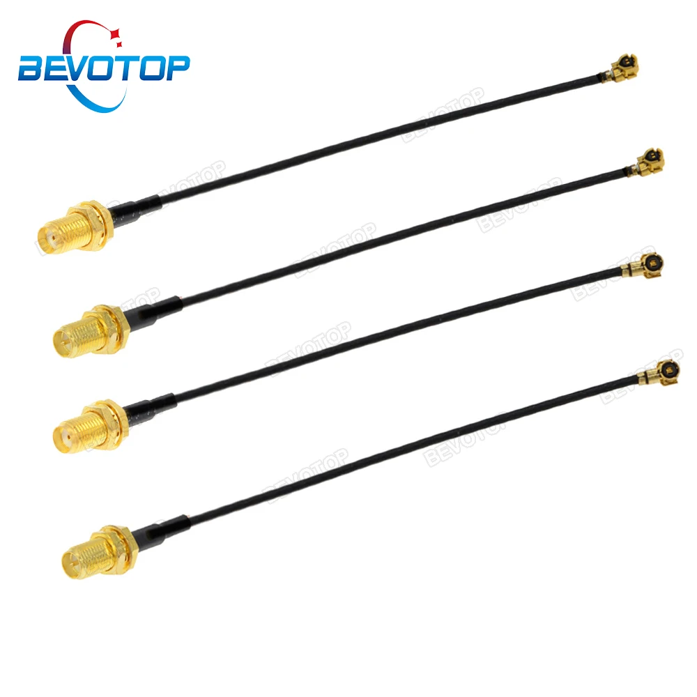 BEVOTOP 2PCS/lot IPX RF4 MHF4 Female to SMA Female WIFI Antenna RF Coaxial Cable RF0.81/RF1.13 Pigtail Extension Jumper