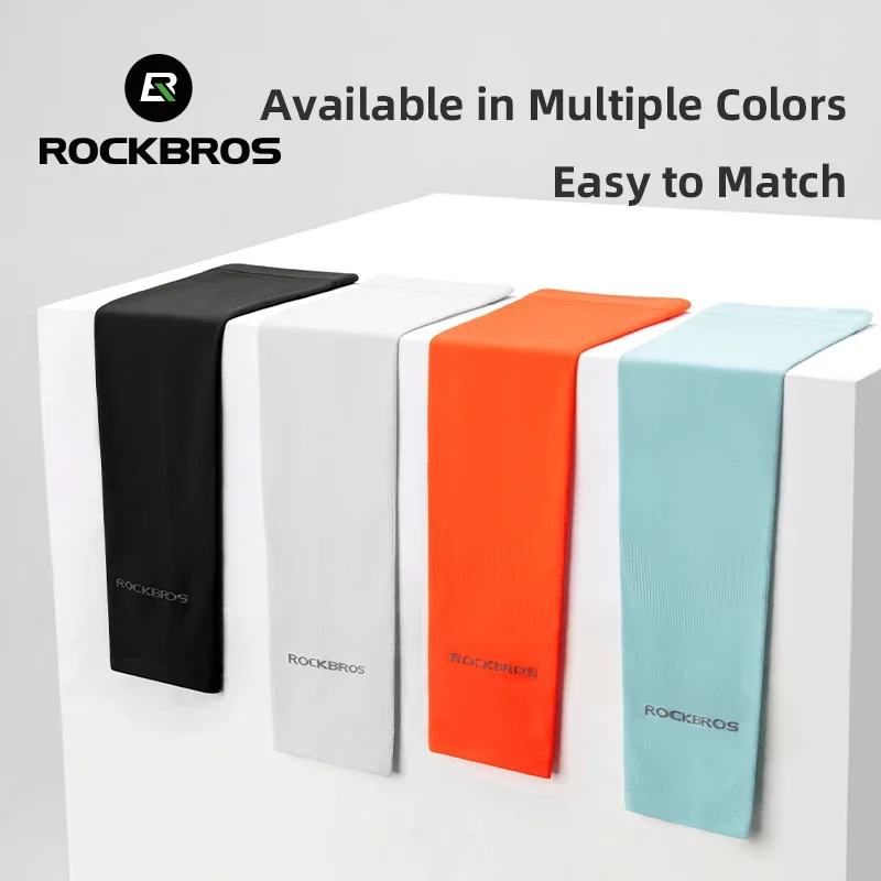 ROCKBROS Ice Silk Cycling Arm Sleeves Summer UV Protection Men Women Bicycle Rider Arm Covers Sunscreen Outdoor Sports Sleeves