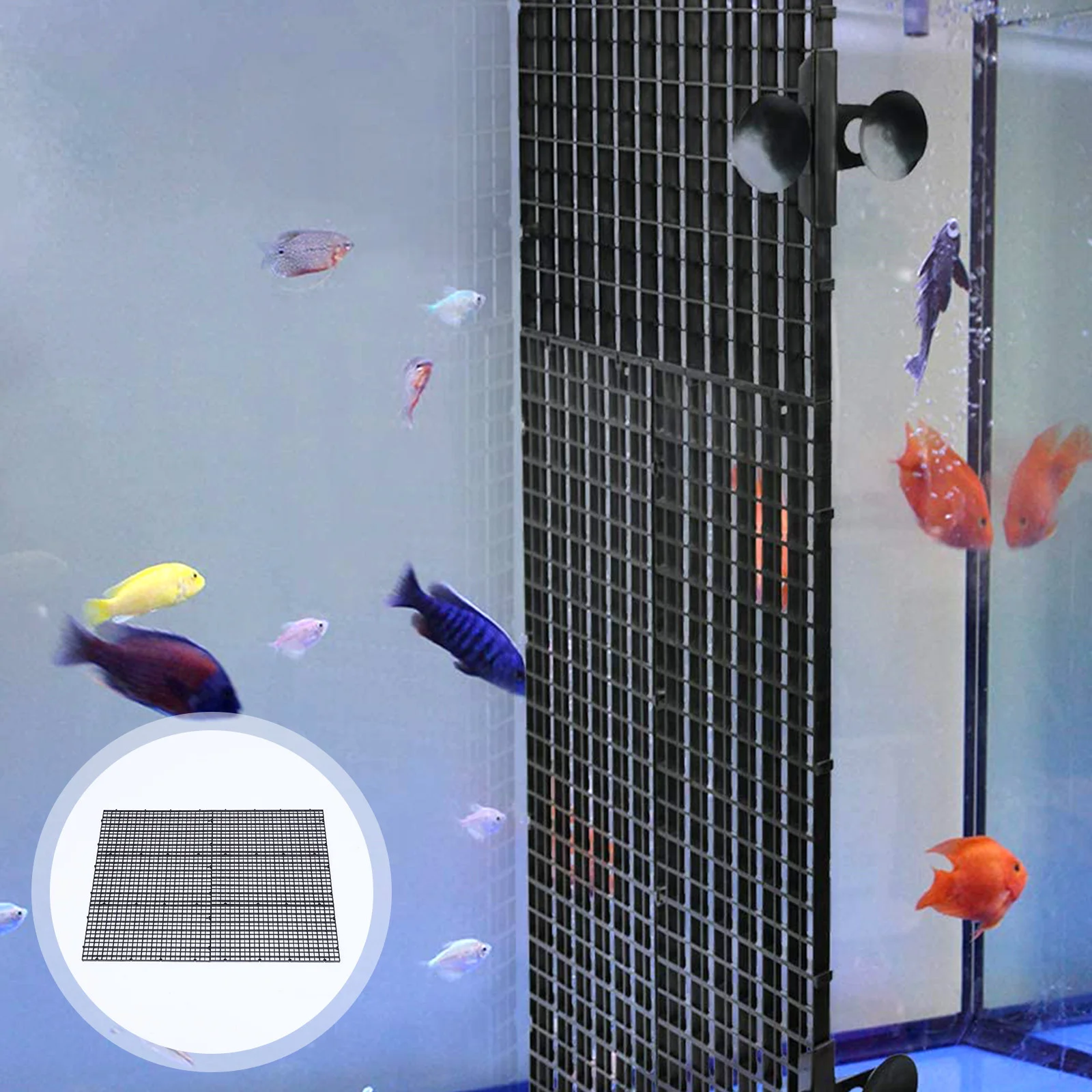 Aquarium Bottom Divider Isolate Board: 16pcs Tank Divider Trays Grid Aquarium Egg Crate Light Diffuser Partition Net Pane Black