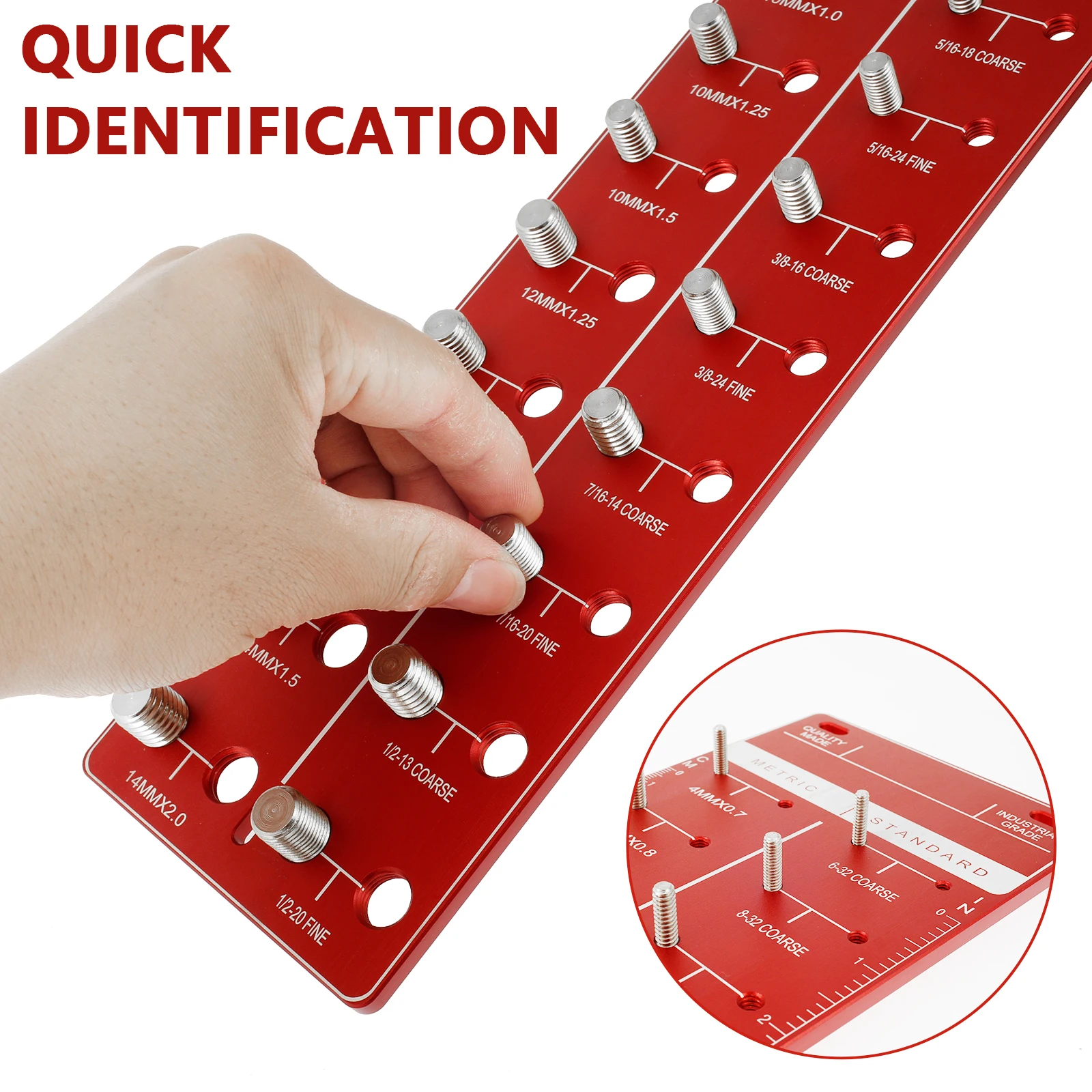 Imagem -05 - Porca e Parafuso Thread Checker Tamanho do Parafuso e Thread Gauge 14 Metric 14 Tamanhos Padrão Identifier Gauge Wall Mountable