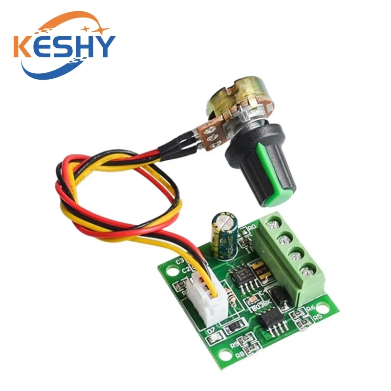 High Precision 1.8V 3V 5V 6V 9V 12V PWM DC Motor Speed Controller Fuse 2A Over Current Protection with Knob Potentiometer Switch