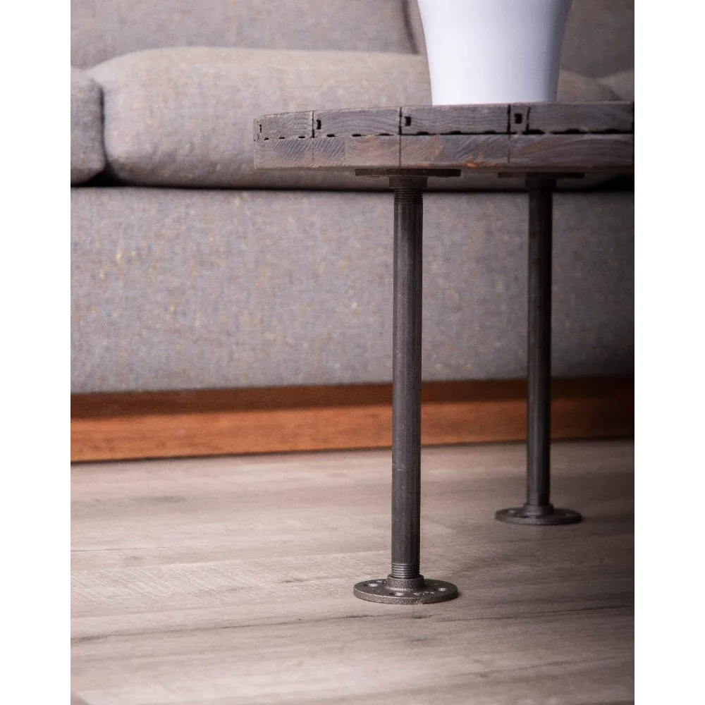 

Industrial Pipe Table Legs, Create Vintage Table And Decorations Includes Malleable Steel Pipes And Flanges，Black (Pack Of 4)