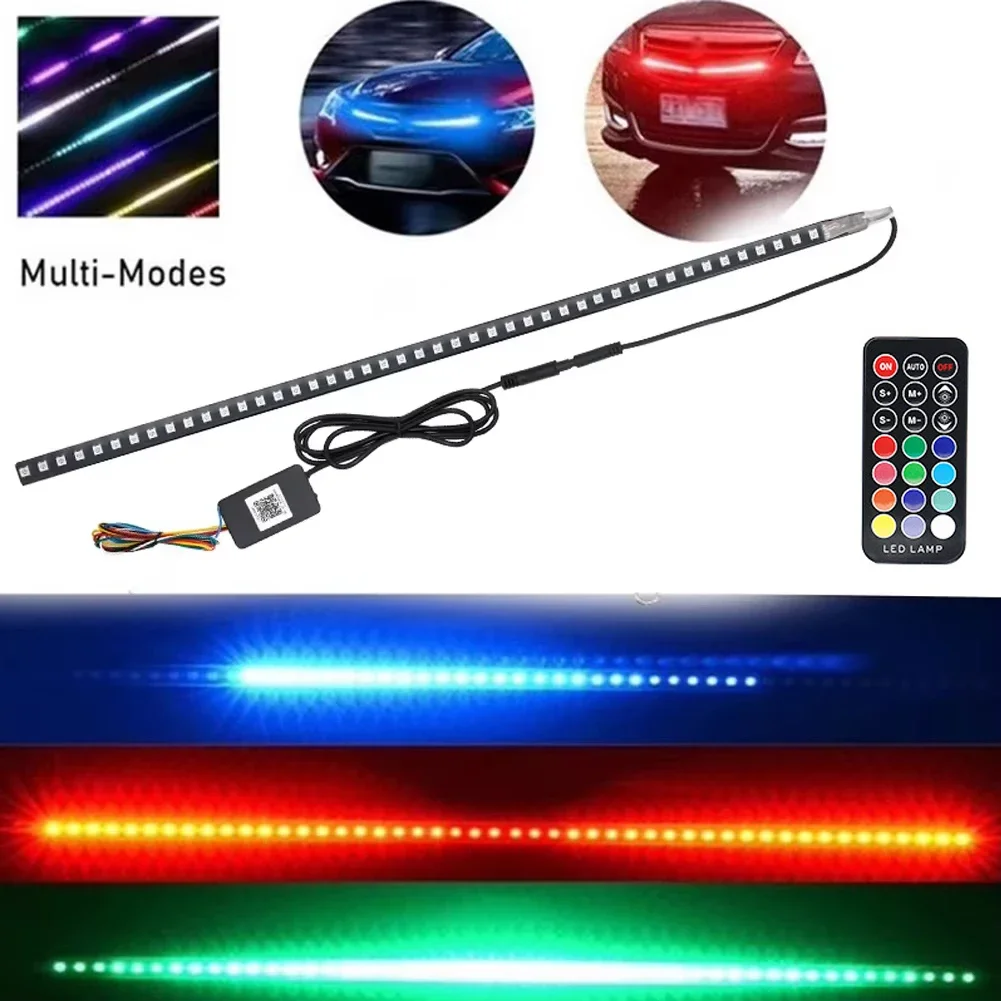 22inch 48LED DC 12V Car LED RGB Lights Scanner Knight Rider Strobe Flash Light Strip With Remote Control Car Decorative Lamps