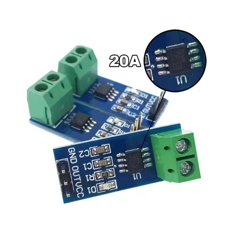 ACS724 High Precision Current Sensor Module 5A/20A/30A Range DC Current Detection Board For Power Monitoring Arduino