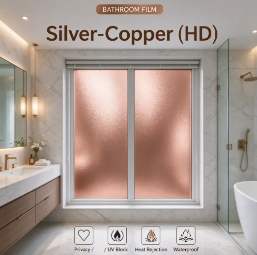 One Way Mirror Silver Copper PET Glass Tint Roll Heat Insulation Anti UV Solar Control Privacy Protection DIY Install For Home A