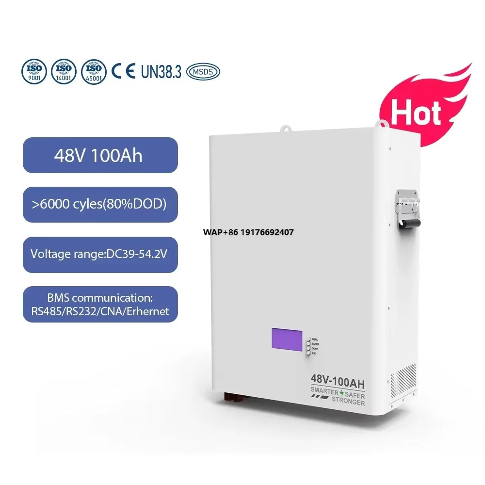 Deep Cycle Energy 48V 100Ah Lithium Ion Split Off-grid Home Solar Panel System Rechargeable Battery IP55 Protection 6000 Cycles