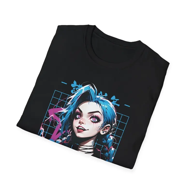 Jinx / Powder Arcane T-Shirt Fanart High-Quality Gamer Apparel Perfect Gift for Fans