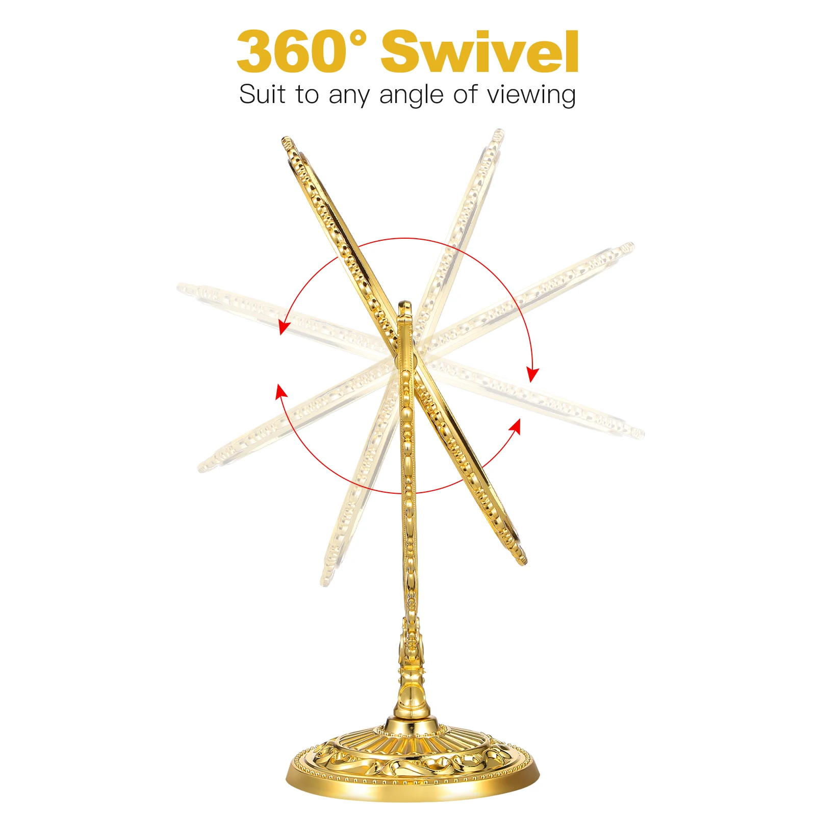 

European Retro Dressing Mirror Durable Desktop Double Practical Vanity for Tabletop Decorative Makeup