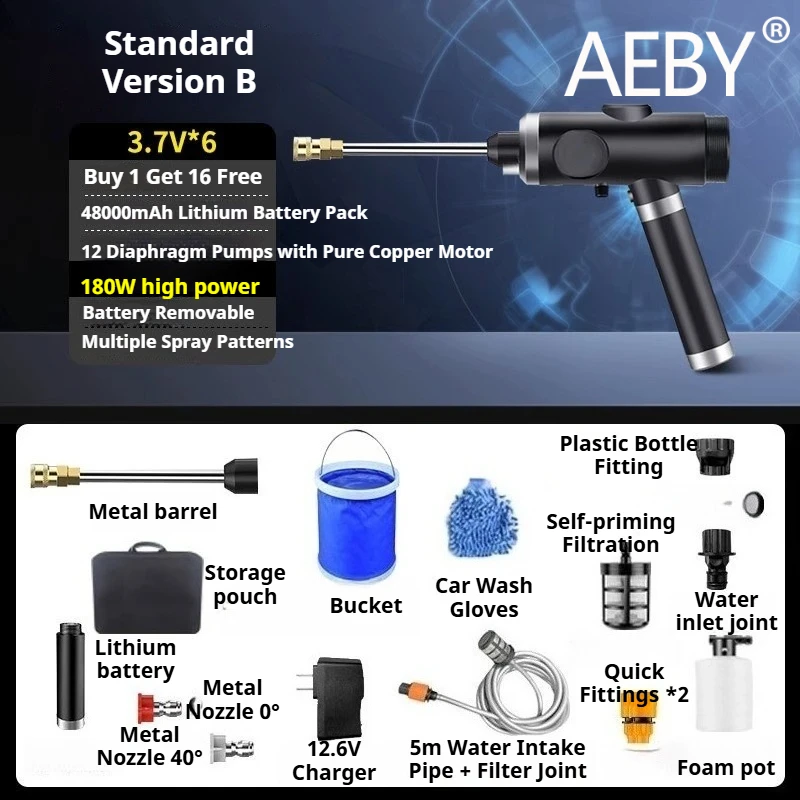 AEBY para BYD Sealion 7 2024 Pistola de lavagem de carro portátil, bico de mangueira de água de alta pressão, para limpeza de carro, kit de canhão de espuma