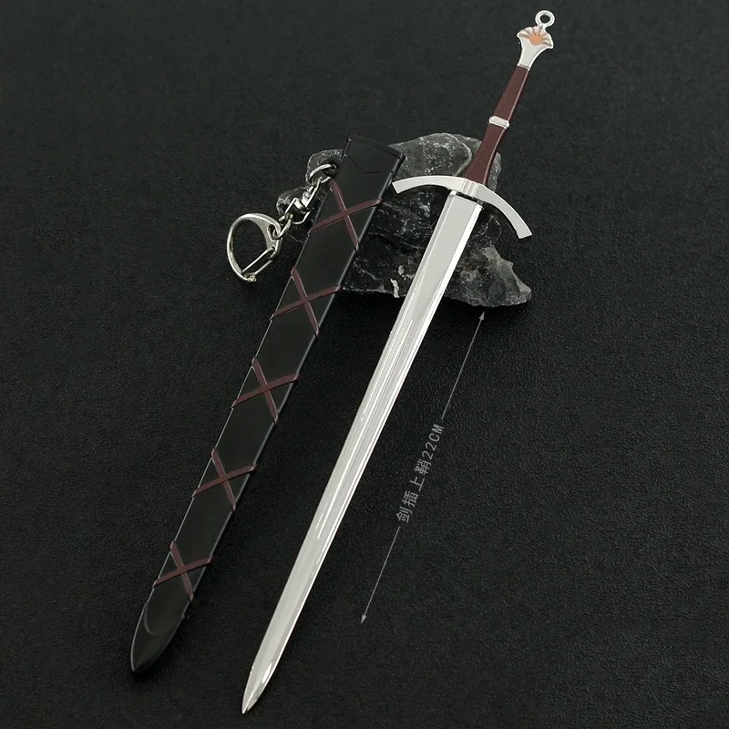 21CM American Drama Game Peripheral Sword of Dawn Alloy Crafts with Scabbard Sword Thrones Model Ornaments Toys Collection Gifts