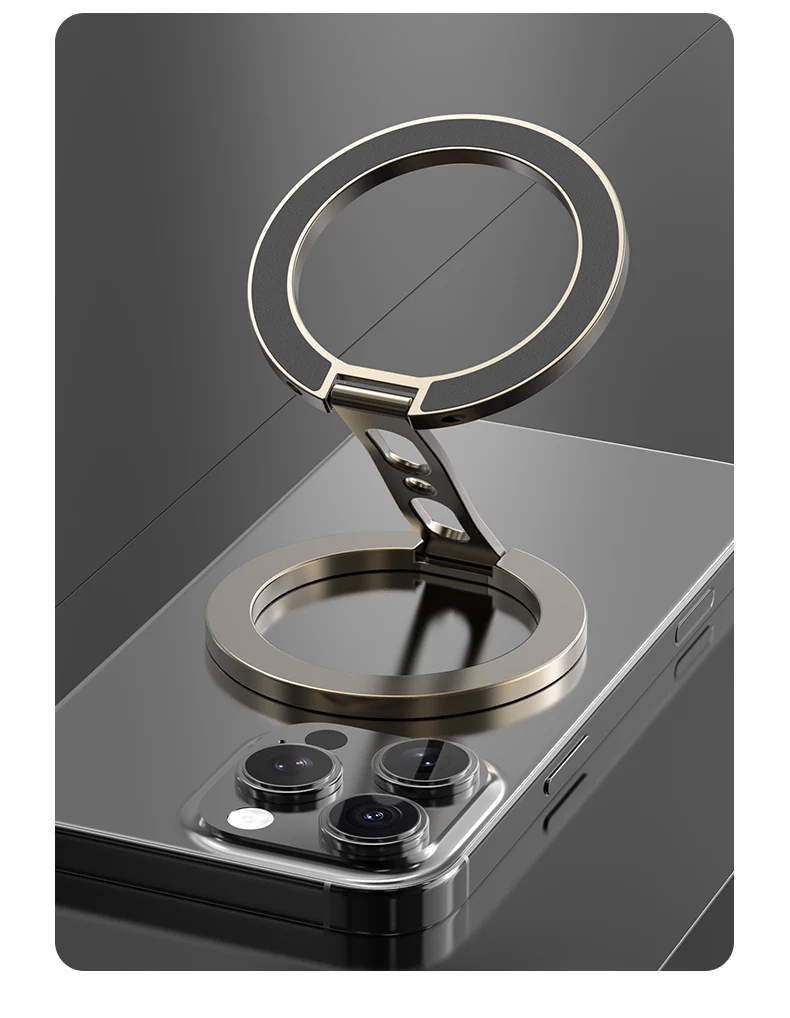 Starker Magnetischer Telefonhalter für MagSafe Doppelseitiger Magnet-Fingerring-Ständer für Desktop-Fitness Klappbare Halterung für Phone 17 16 – Detail 7
