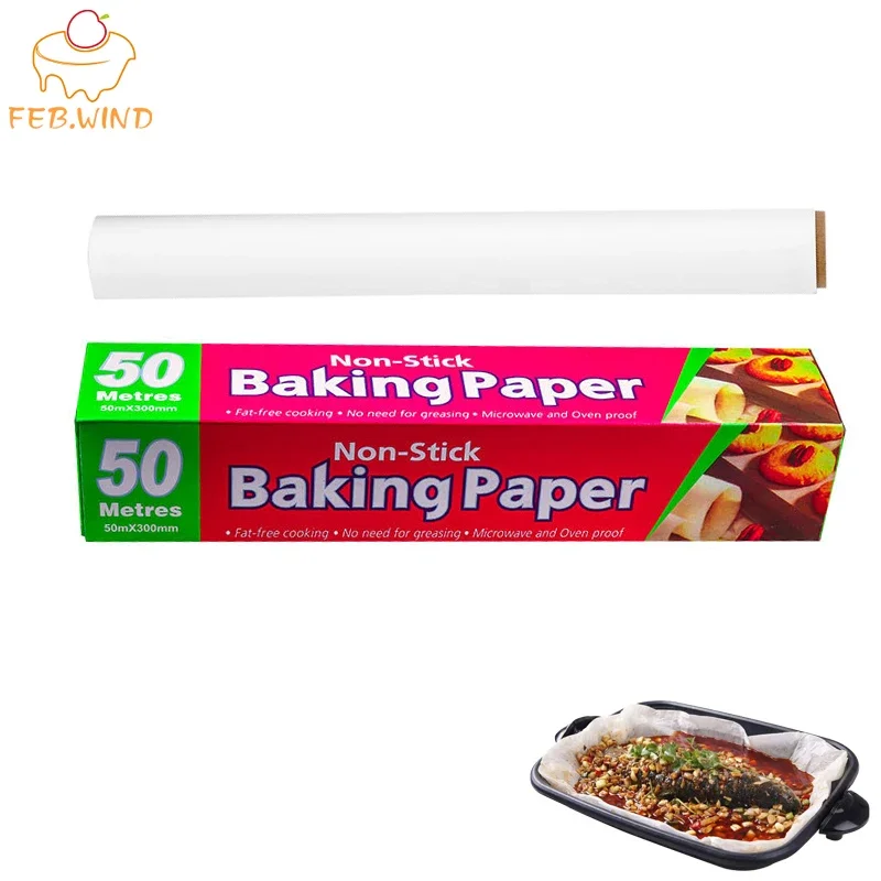 Disposable Baking Paper Lined Baking Tray Non Stick Parchment Paper CookingWax Papers In Oven With Box 746