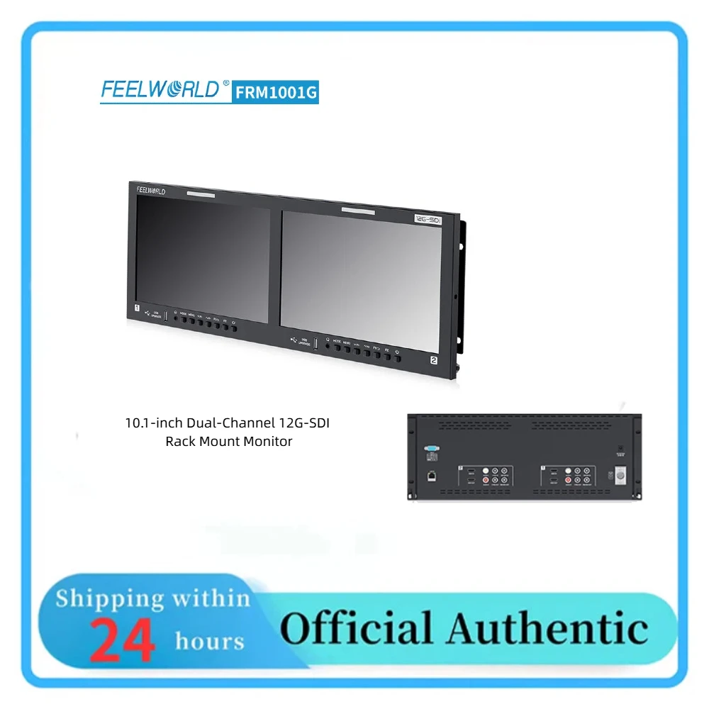 

FRM1001G Двойной 10,1-дюймовый монитор для установки в стойку 4RU с 12G-SDI, HDMI 2.0, 4K, 3D-LUT, Tally для вещательных студий