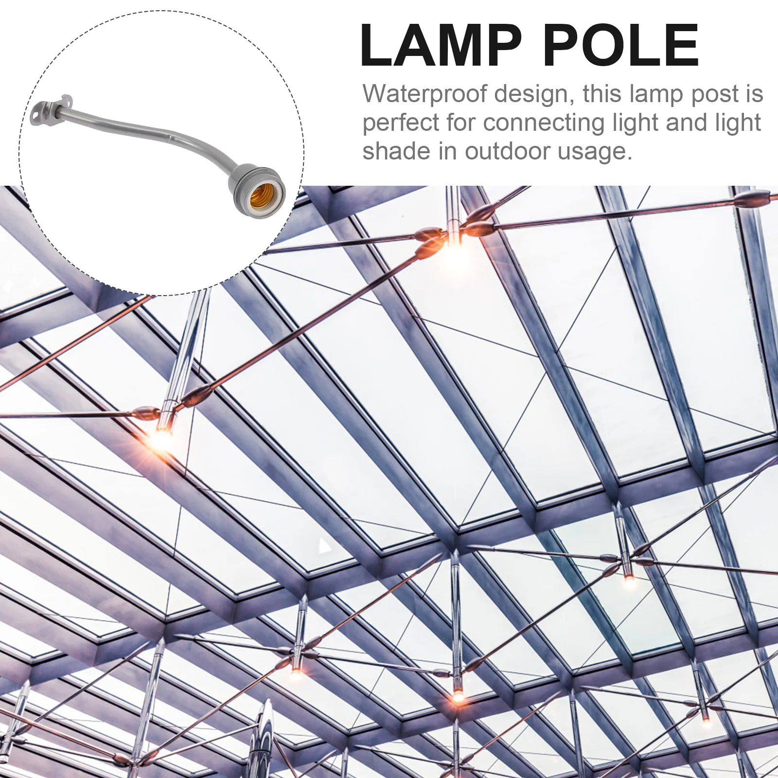 

Waterproof Bend Pole E27 Lamp Holder Outdoor Lighting Metal Stand Compact Light Support Lamp Accessories