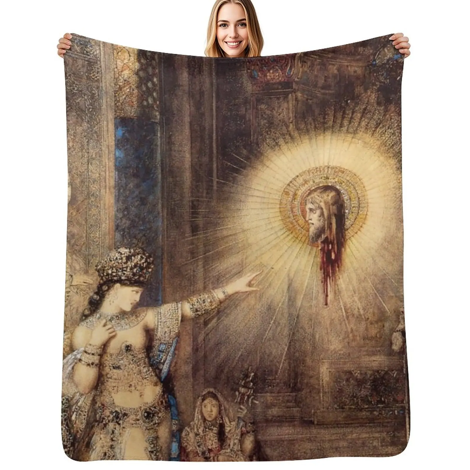 Salome and the Apparition of the Baptist's Head - Gustave Moreau Throw Blanket Summer Cool Breathable Blanket for Sleeping
