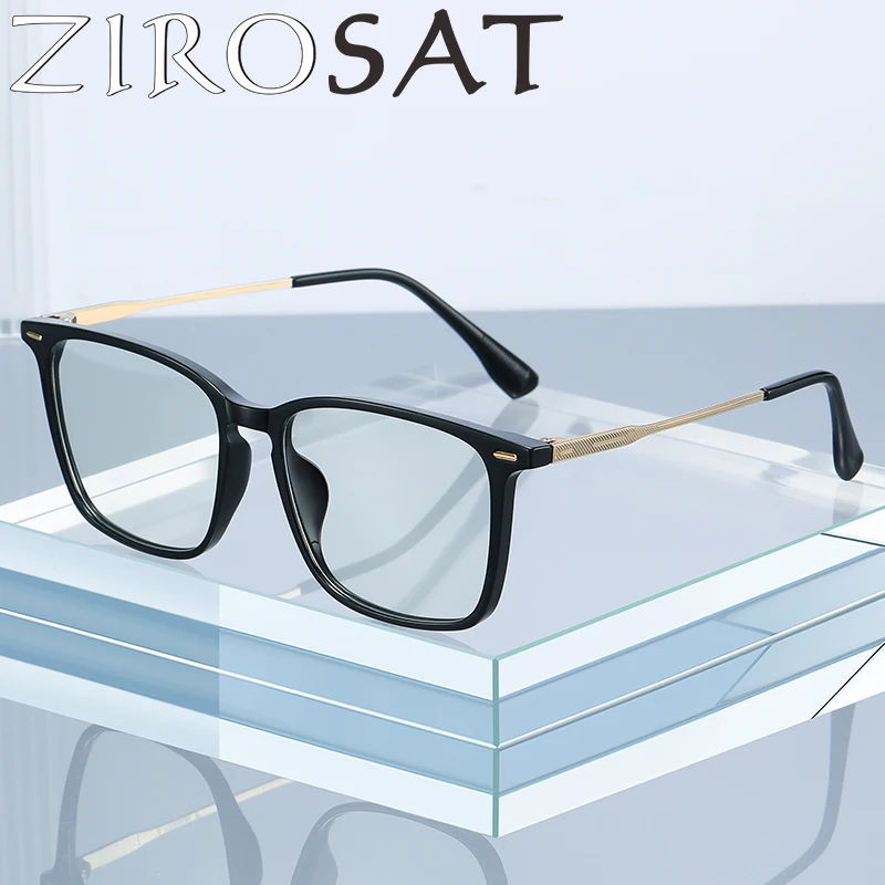 

ZIROSAT ST6201 Anti-Blue Ray Optical TR-90 Full-rim Frame Pure Titanium Leg Eyeglasses Rx Men Glasses for Male Eyewear