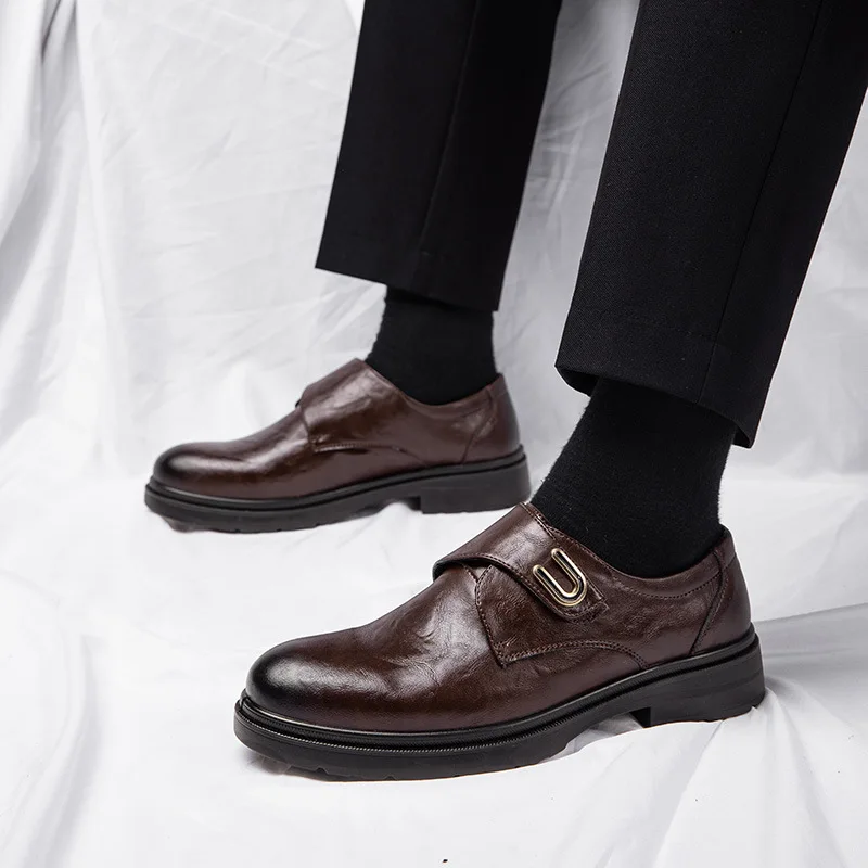 Men's Genuine Leather Oxford Shoes Autumn 2025 Business Casual Slip-Resistant Comfort Retro Style for Wedding Groom Formal