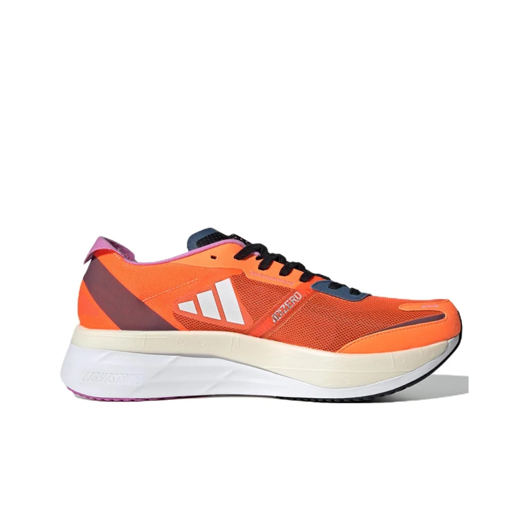 Adidas Orange Adizero Boston 11 Fashion Versatile Low Top Casual Running Shoes Comfortable Shock Absorbing Sneakers