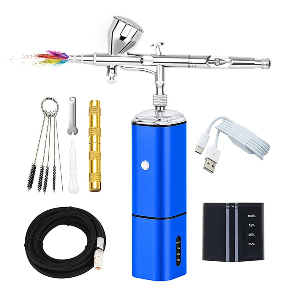 

Free Shipping Cordless Cake Color Airbrush Makeup Foundation Spray Air Brush Handheld Compressor Higher Power Pneumatic Tools