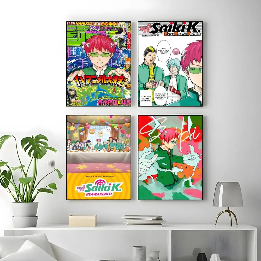 Anime The Disastrous Life of Saiki K. Poster Poster High Quality Wall Art for Home Office Bedroom Living Room Perfect