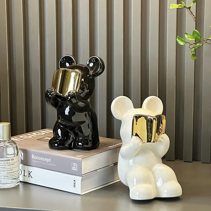 Light luxury violent bear bookend creative ornament home decoration