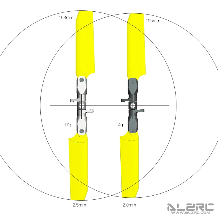 ALZRC - Devil 420 FAST Metal Tail Rotor Holder Set - M2.5 - Silver