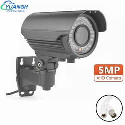 Cámara exterior AHD de 5MP, protección de seguridad a prueba de agua, lente de Zoom Manual de 2,8-12mm, visión nocturna IR, bala analógica HD CCTV