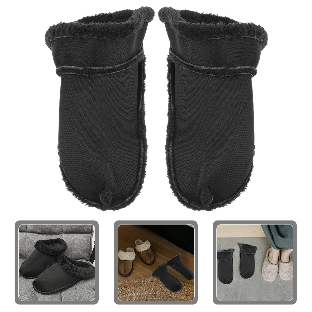 Zoccoli invernali Fodera Copertine in cotone rimovibili Pantofole Inserti per scarpe per scarpe con foro Addensare Nero da donna
