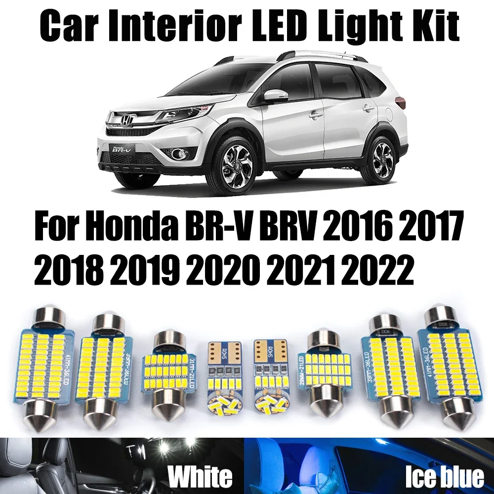 Kit de luz de lectura de cúpula de mapa Interior LED Canbus para Honda BR-V BRV 2016- 2019 2020 2021 2022, bombillas para matrícula, accesorios para coche