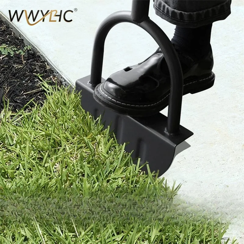 Suitable for Half Moon Manual Lawn Edger Serrated Grass Trimming Shovel with Handle  Hand Pruning  Border Cutting Gardening Tool