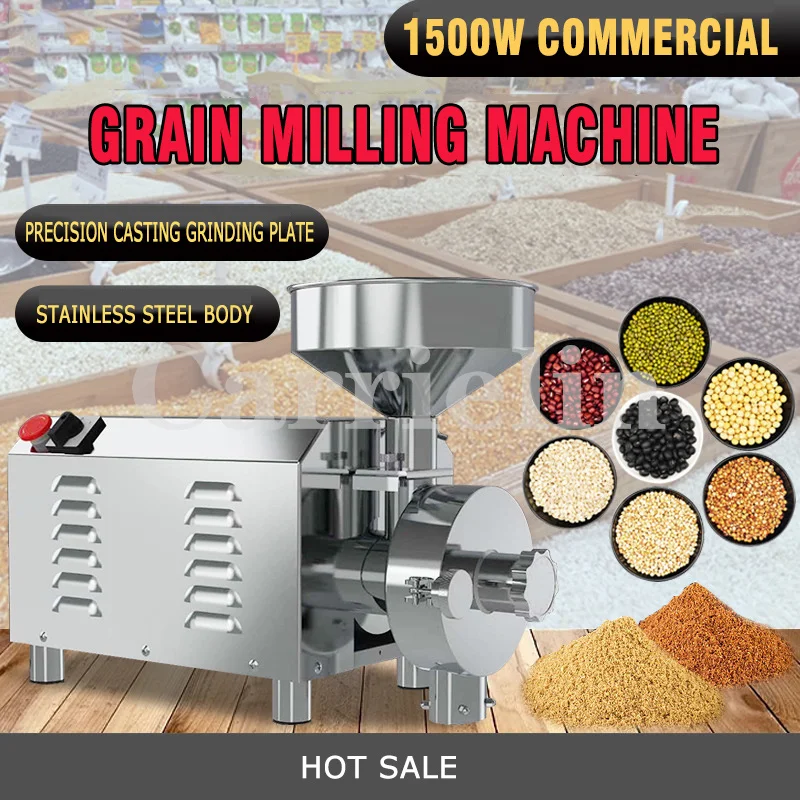 

1.5/2.2KW Commercial Grind Machine Stainless Steel High-Speed Universal Whole Grains Mill Powder Superfine Mill 220V