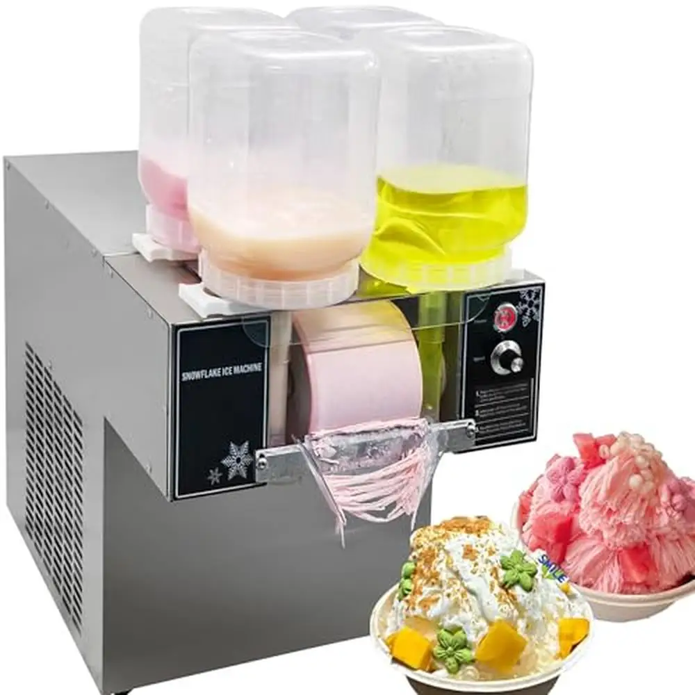 

Commercial Snowflake Ice Maker Machine Countertop 264LBS/24H Stainless Steel Blade ABS Material Easy Operate 4 Shapes Restaurant