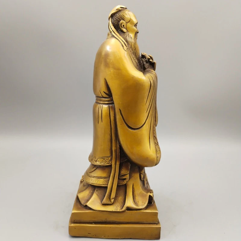 Bronze of , brass statue of , decorative piece for study room, Confucius the Sage
