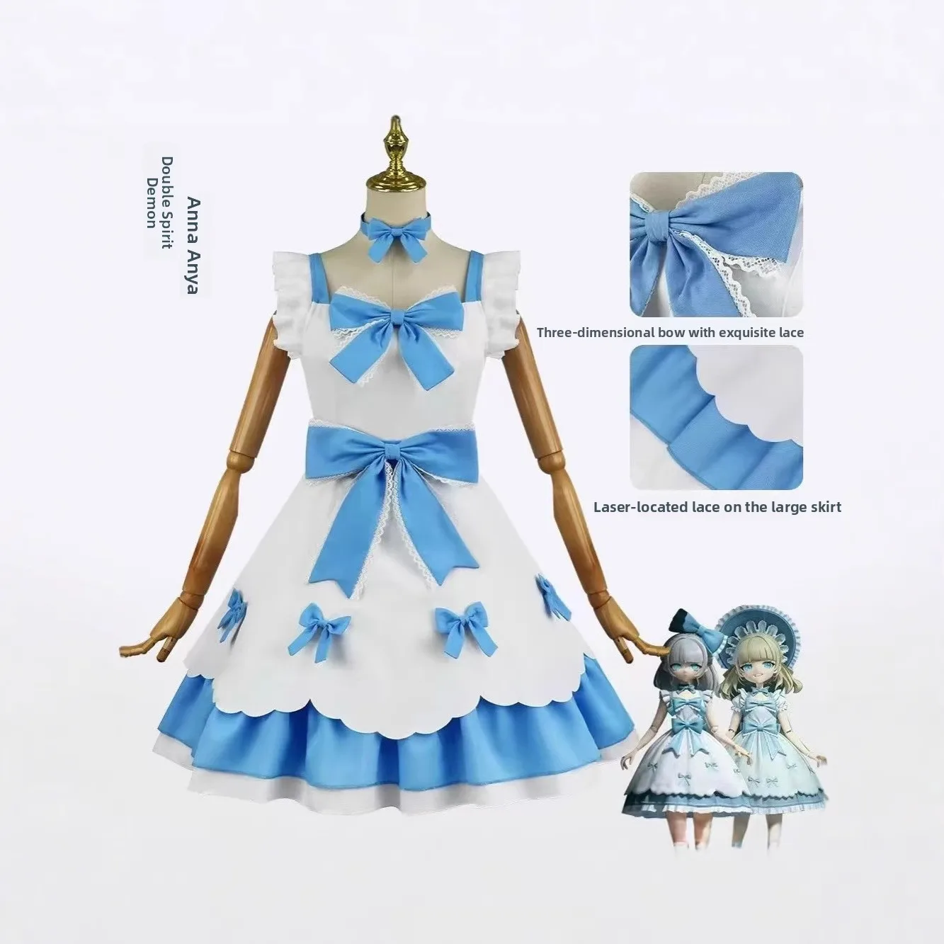 

Halloween Party Twin Ghosts Cosplay Dress Anna Anya Doublets Dress Game Children's Costume Party Fashion Ladies' Outfits