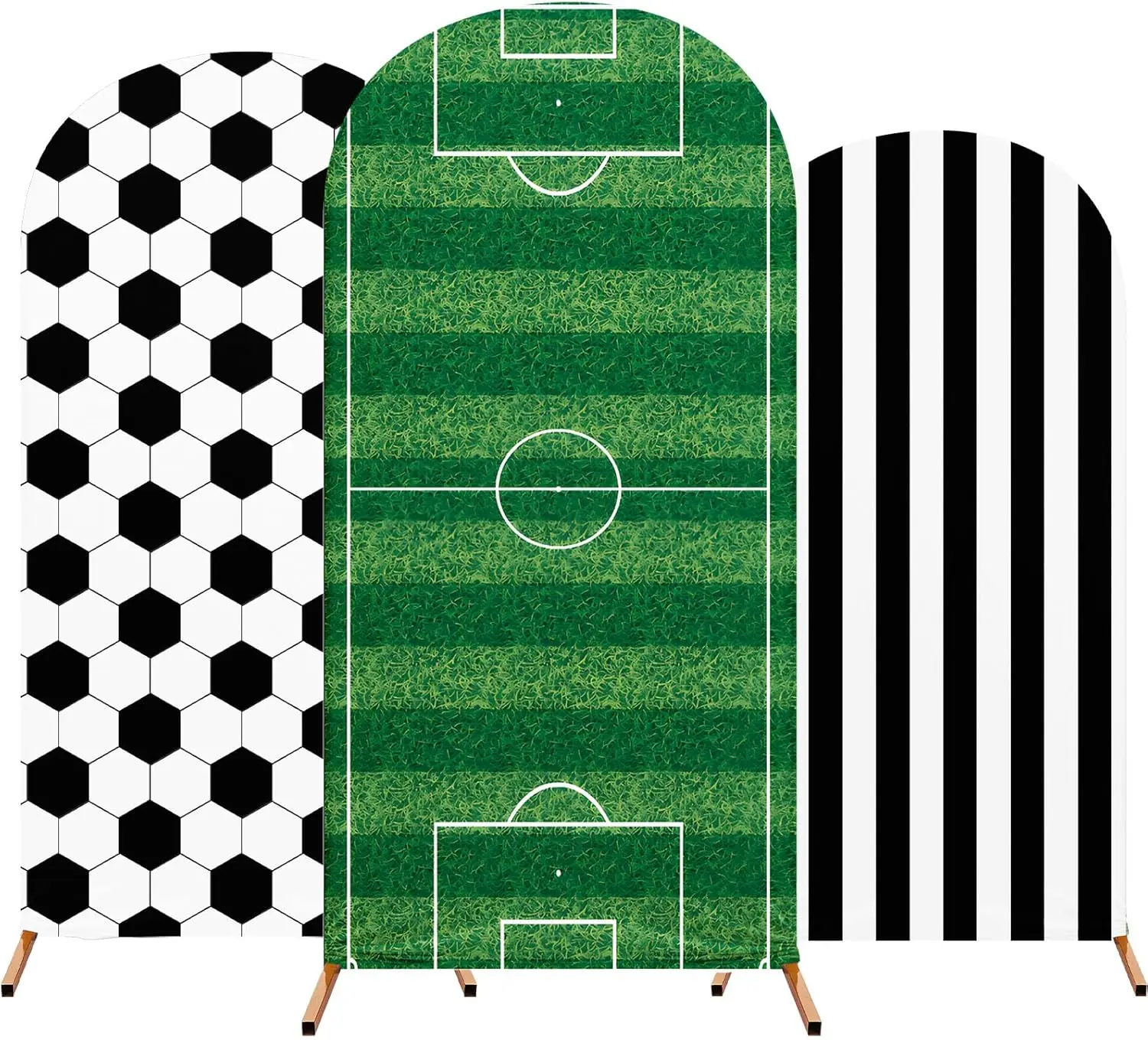 

LS Custom 2-Sided Soccer Football Field Sports Boy Birthday Party Baby Shower Cover Chiara Arch Background Decor Backdrop