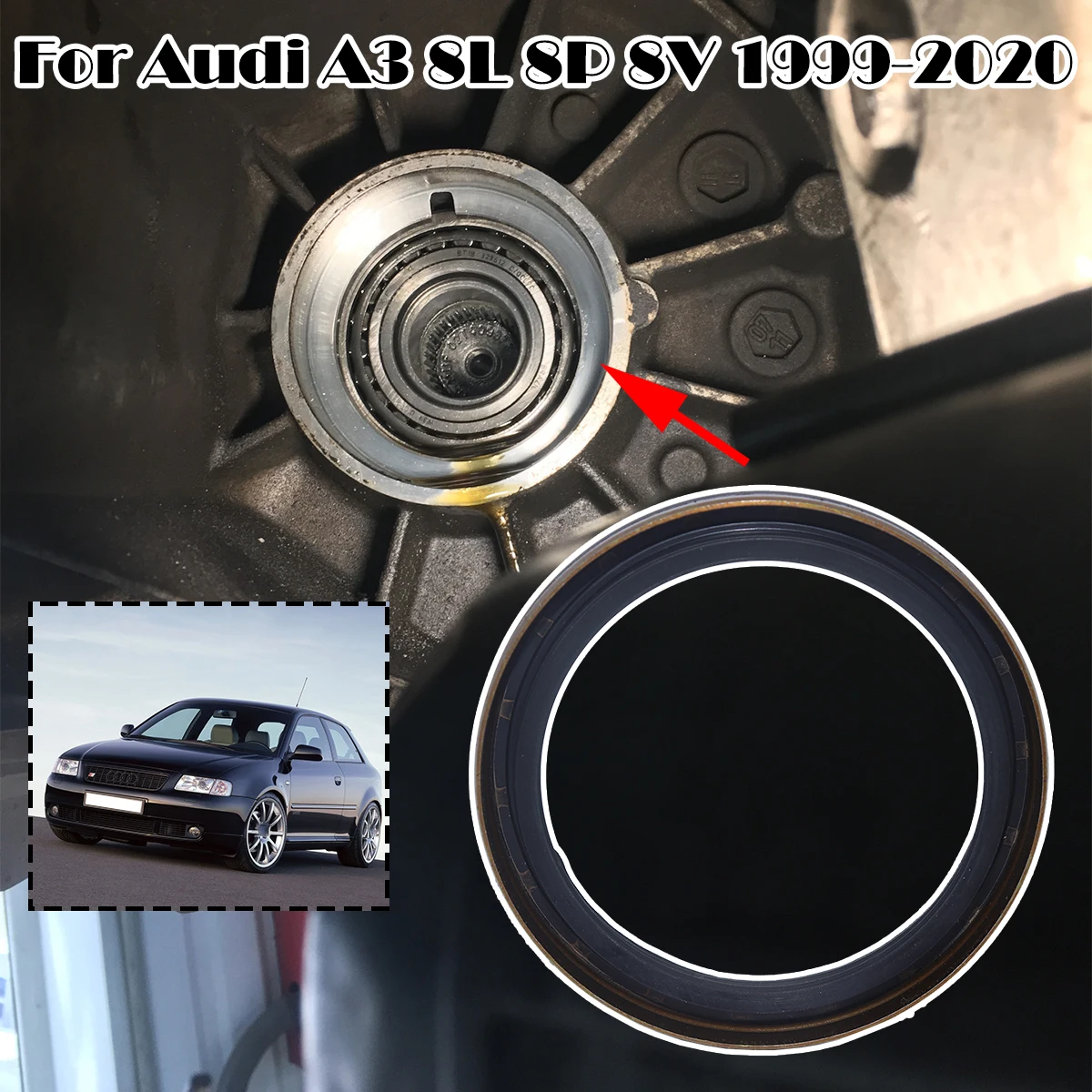 

Прокладка приводного вала переднего моста, сальник, уплотнительное кольцо приводного вала для Audi A3 8L 8P 8V 1999-2020 A1 A2 Q3 TT, уплотнение большого фланца